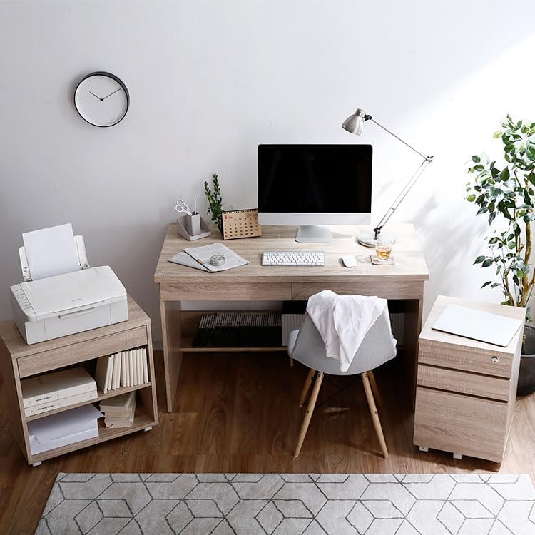 Amazon | パソコンデスク デスク 幅120cm デスクセット 3点セット